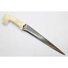 Pesh-kabz dagger Knife old steel blade camel bone tiger face Handle P 235
